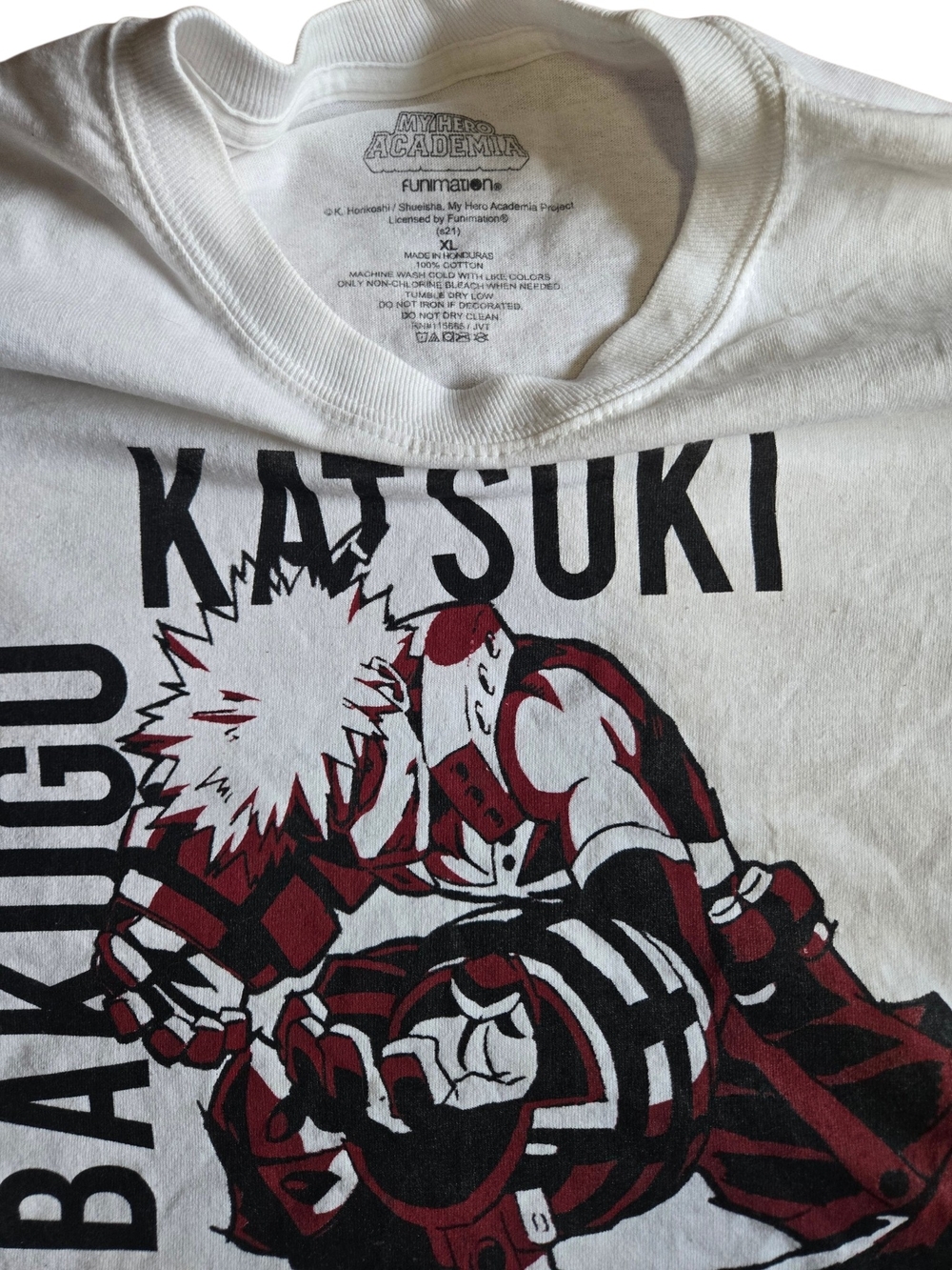 My Hero Academia Katsuki Bakugo Long Sleeve Shirt No.17 Anime Graphic Tee White - Picture 3 of 5
